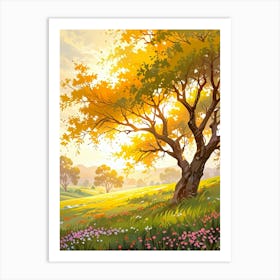 Sunset In The Meadow 46 Art Print