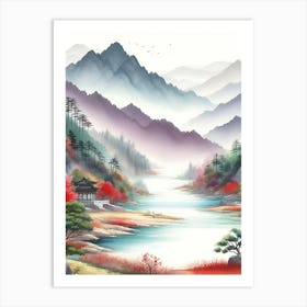 Watercolor Vibrant Country 2 Art Print