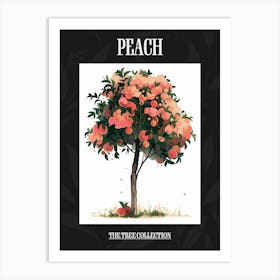 Peach Tree Pixel Illustration 2 Poster Art Print