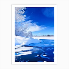 Snow Melting Into Water Waterscape Photography 1 Art Print