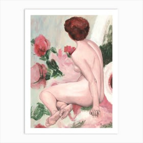 Woman Back Nude Art Print