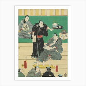 Second Sheet From The Left Of A Vertical Ōban Pentaptych Art Print