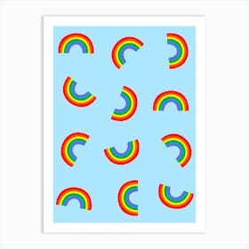 Rainbows on Blue Art Print