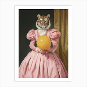 Tiger Illustrations Wearing A Ball Gown 4 Art Print
