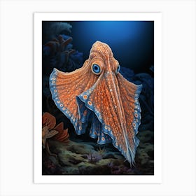 Blanket Octopus Illustration 3 Art Print