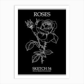Roses Sketch 54 Poster Inverted Art Print