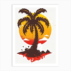 Palm Tree At Sunset 8 Art Print