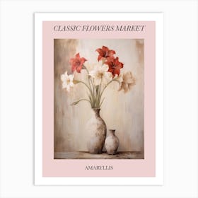 Classic Flowers Market Amaryllis Floral Poster 4 Art Print