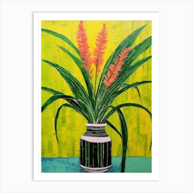 Flowers In A Vase Still Life Painting Fountain Grass 1 Art Print