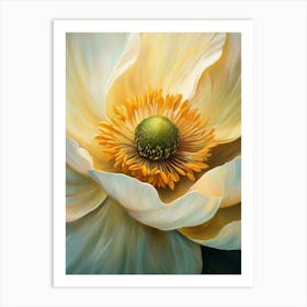 White Peony Flower 1 Art Print