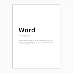 Word Definition Meaning Poster