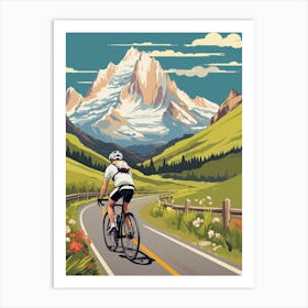Tour De Mont Blanc France 5 Vintage Travel Illustration Art Print