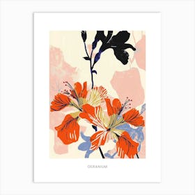 Colourful Flower Illustration Poster Geranium 4 Art Print