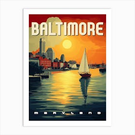 Baltimore Retro Travel Poster Art Print