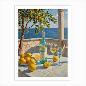 Lemons On The Table 2 Art Print