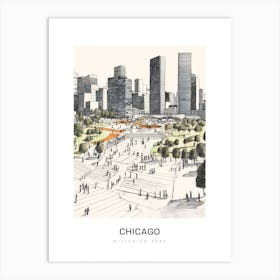 Millenium Park, Chicago B&W Poster Art Print