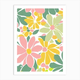 Daisies Pastel Floral 1 Flower Art Print