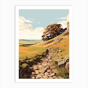 Hadrians Wall Path England 1 Hiking Trail Landscape Art Print