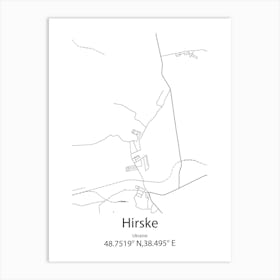 Hirske,Ukraine Minimalist Map Art Print