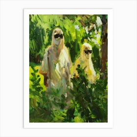 Two Women In White 1 Art Print