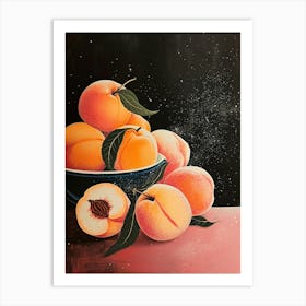Art Deco Peaches On A Table 2 Art Print