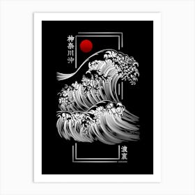 Modern Kanagawa's Wave - Silver Art Print