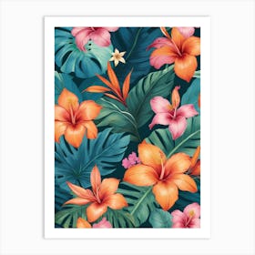 Seamless Tropical Pattern 1 Art Print