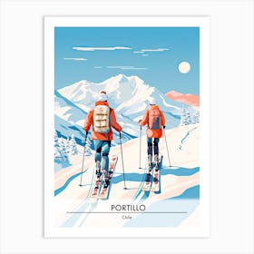 Portillo   Chile, Ski Resort Poster Illustration 2 Art Print