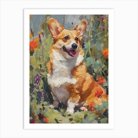 Pembroke Welsh Corgi Acrylic Painting 3 Art Print