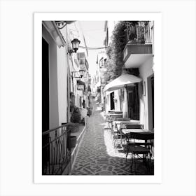 Positano, Italy, Black And White Photography 1 Art Print