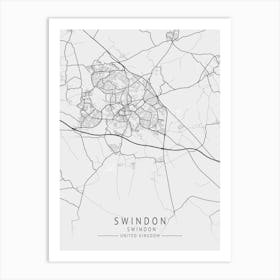 Swindon City Map Art Print