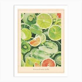 Green Fruity Jelly Retro Collage 1 Poster Art Print