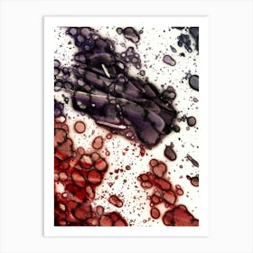 Watercolor Abstraction Purple Splashes 2 Art Print