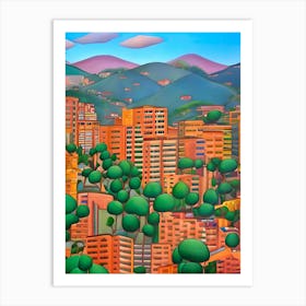 Cityscape Medellin Art Print