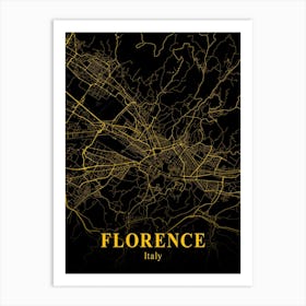 Florence Gold City Map 1 Art Print