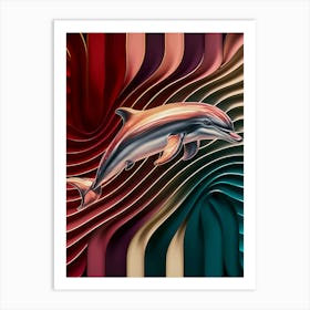 Dolphin On A Colorful Background Art Print