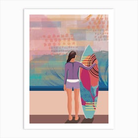 Surfer Waves Art Print