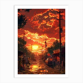 Sunset Street Art Print