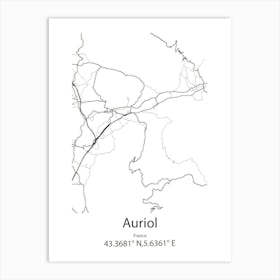 Auriol,France Minimalist Map Art Print