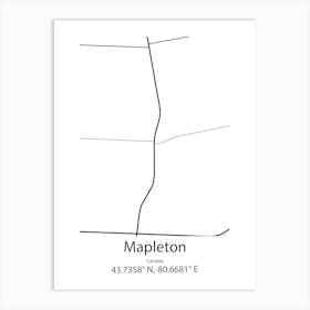 Mapleton,Canada Minimalist Map Art Print