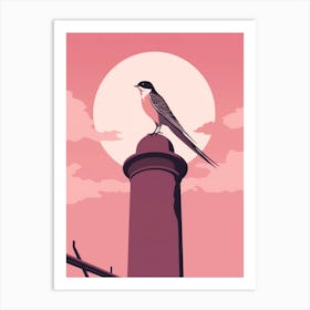 Minimalist Chimney Swift 3 Illustration Art Print