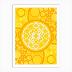 Geometric Abstract Glyph in Happy Yellow and Orange n.0061 Art Print