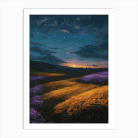 Field Of Purple Flowers Art Print