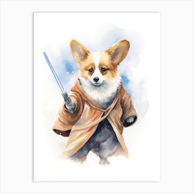Corgi Dog As A Jedi 4 Art Print