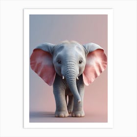 Cute Baby Elephant Nursery Ilustration (21) Art Print