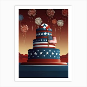 4th Of July Cake Art Print