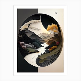 Landscapes 8, Yin and Yang Illustration Art Print
