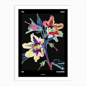 No Rain No Flowers Poster Hollyhock 2 Art Print