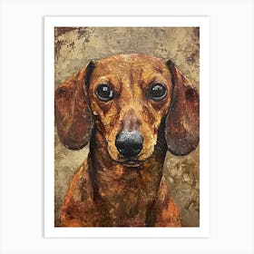 Dachshund Acrylic Painting 9 Art Print