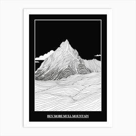 Ben More Mull Mountain Line Drawing 1 Poster Art Print